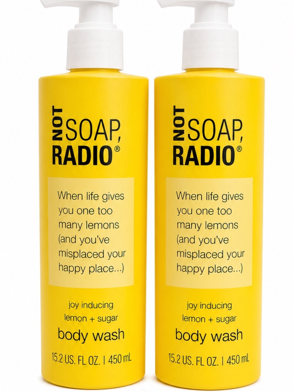 NOT SOAP, RADIO BODY WASH 🍋LEMON+ SUGAR PUMP BOTTLE (2 PK) 15.2 fl.oz - Picture 3 of 8